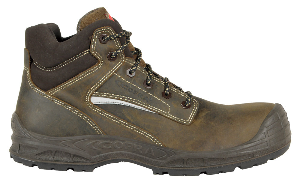 Cofra MONTPELLIER Brown Men Safety Shoes METAL FREE Anti-Static Slip-Resistant