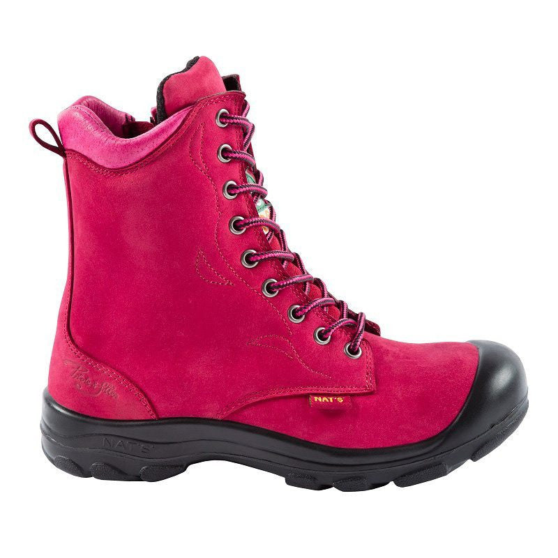 Pilote & Filles S558 RASPBERRY Safety Boots for Women with Zipper
