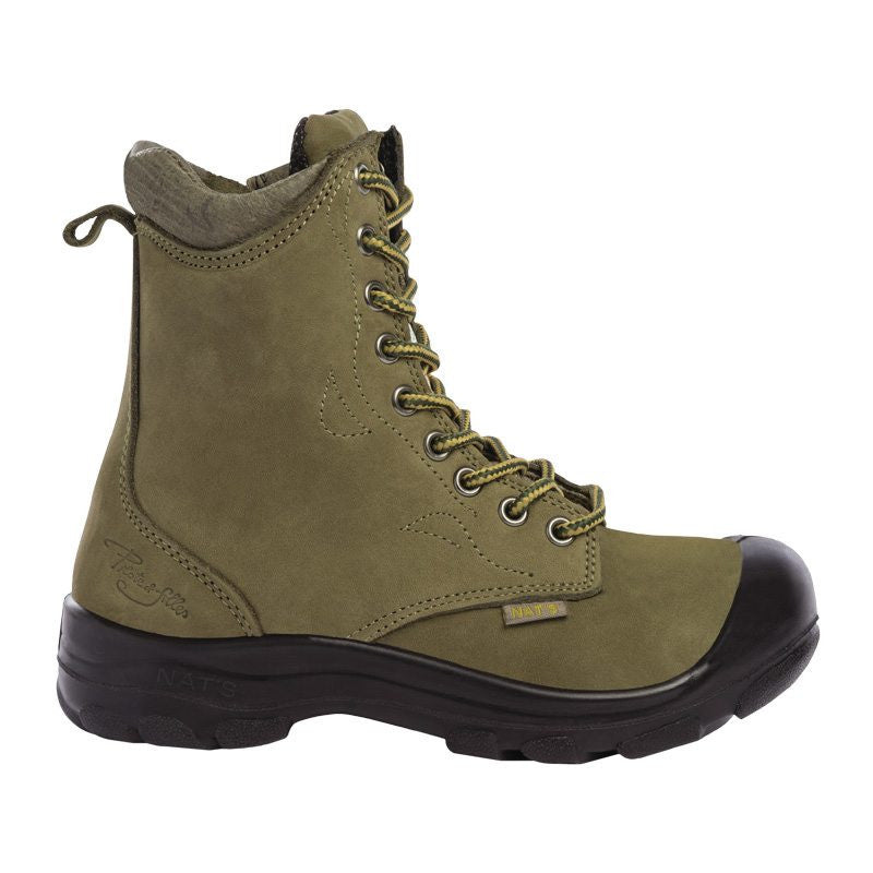 Pilote & Filles S558 KHAKI Safety Boots for Women with Zipper