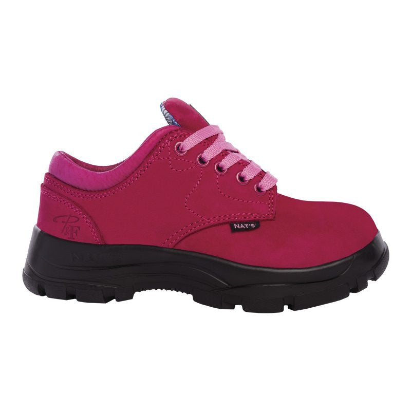 Pilote et Filles PF605 Raspberry Laced Safety Work Shoes for Women