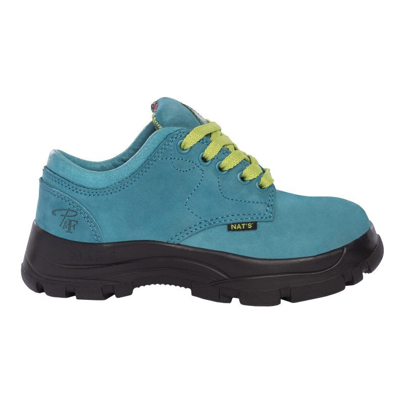 Pilote et Filles PF605 Turquoise Laced Safety Work Shoes for Women